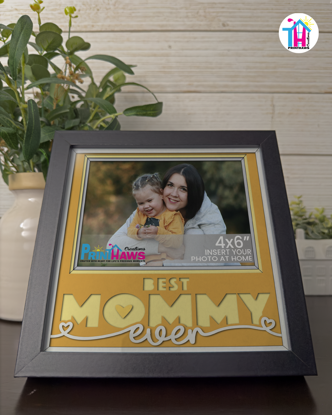 Best Mommy Ever - Crafted Memoirs Photo Frame By Printhaws Creations, Matte Black Frame, In A Refined Range Of Colors, 8x8 Frame Holds (4R) Photo - For Mom
