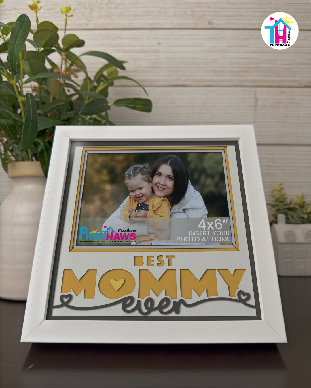 Best Mommy Ever - Crafted Memoirs Photo Frame By Printhaws Creations, Matte White Frame, In A Refined Range Of Colors, 8x8 Frame Holds (4R) Photo - For Mom