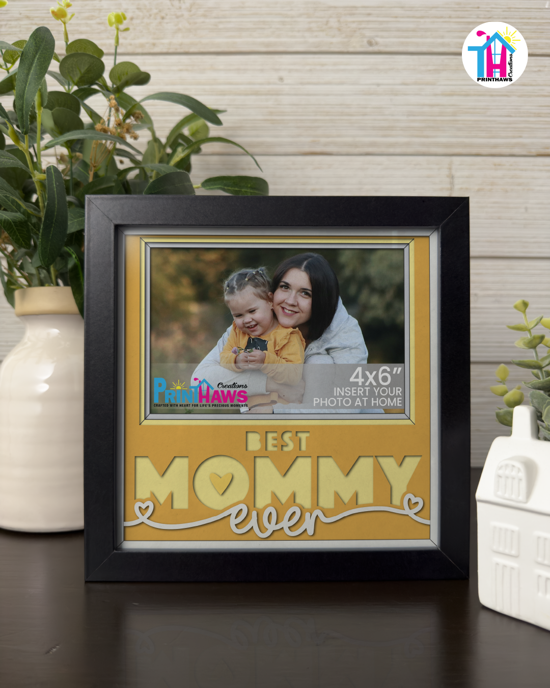 Best Mommy Ever - Crafted Memoirs Photo Frame By Printhaws Creations, Matte Black Frame, In A Refined Range Of Colors, 8x8 Frame Holds (4R) Photo - For Mom