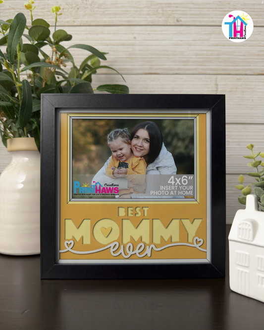Best Mommy Ever - Crafted Memoirs Photo Frame By Printhaws Creations, Matte Black Frame, In A Refined Range Of Colors, 8x8 Frame Holds (4R) Photo - For Mom