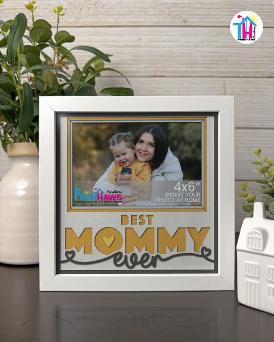 Best Mommy Ever - Crafted Memoirs Photo Frame By Printhaws Creations, Matte White Frame, In A Refined Range Of Colors, 8x8 Frame Holds (4R) Photo - For Mom