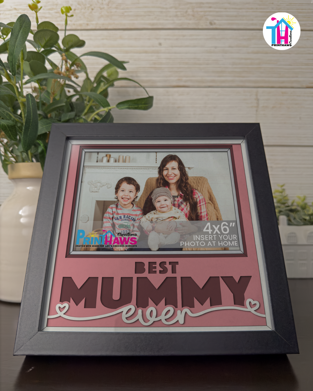 Best Mummy Ever - Crafted Memoirs Photo Frame By Printhaws Creations, Matte Black Frame, In A Refined Range Of Colors, 8x8 Frame Holds (4R) Photo - For Mom