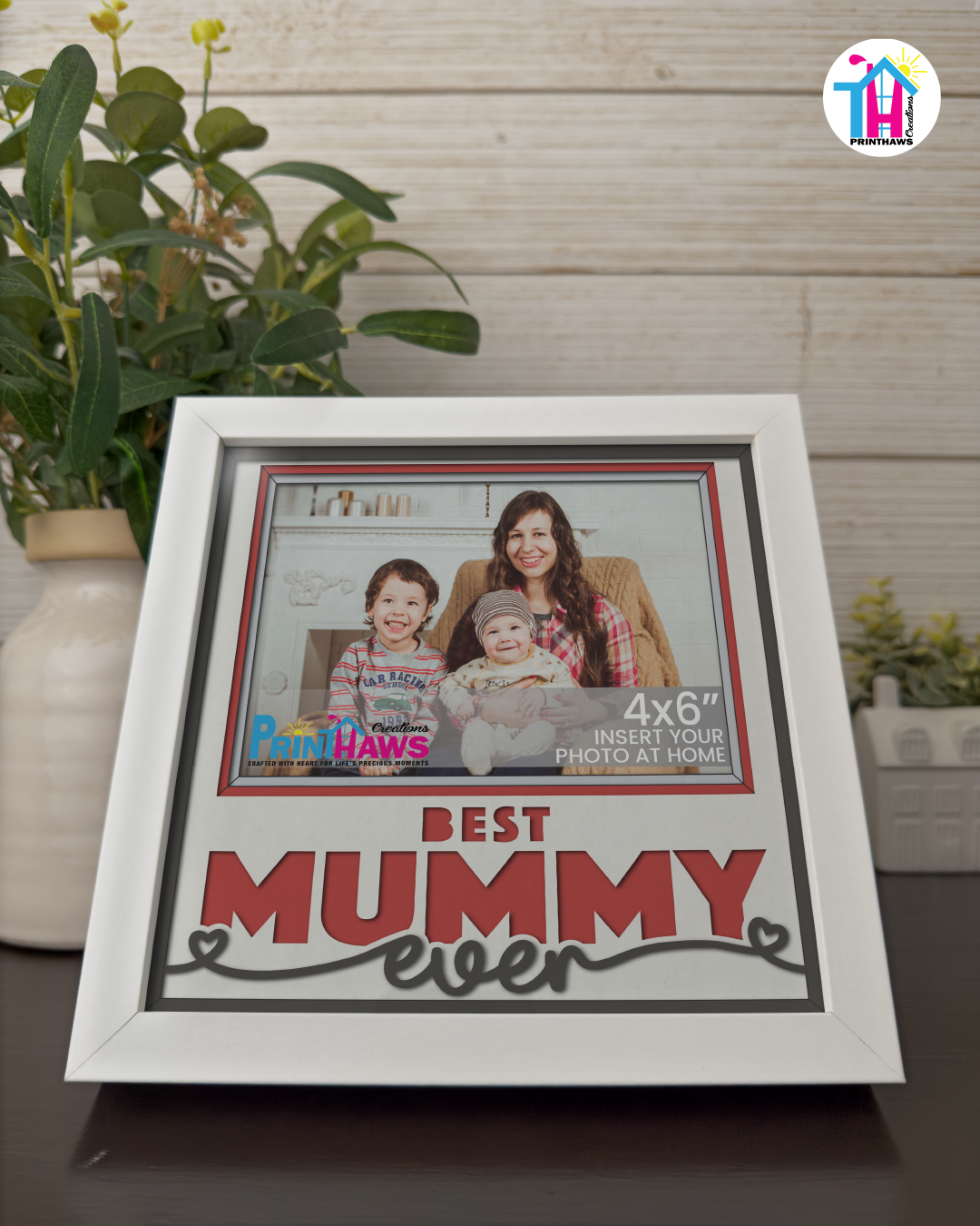 Best Mummy Ever - Crafted Memoirs Photo Frame By Printhaws Creations, Matte White Frame, In A Refined Range Of Colors, 8x8 Frame Holds (4R) Photo - For Mom