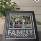 Family Goals - Crafted Memoirs Photo Frame By Printhaws Creations, Reclined View Of Matte Black Frame In Moonstone Gray, Nightfall Affection Theme (Dark, Timeless), 8x8 Frame Holds (4R) Photo -  For Family Moments Together