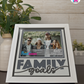Family Goals - Crafted Memoirs Photo Frame By Printhaws Creations, Reclined View Of Matte White Frame In Moonstone Gray, Nightfall Affection Theme (Dark, Timeless), 8x8 Frame Holds (4R) Photo -  For Family Moments Together