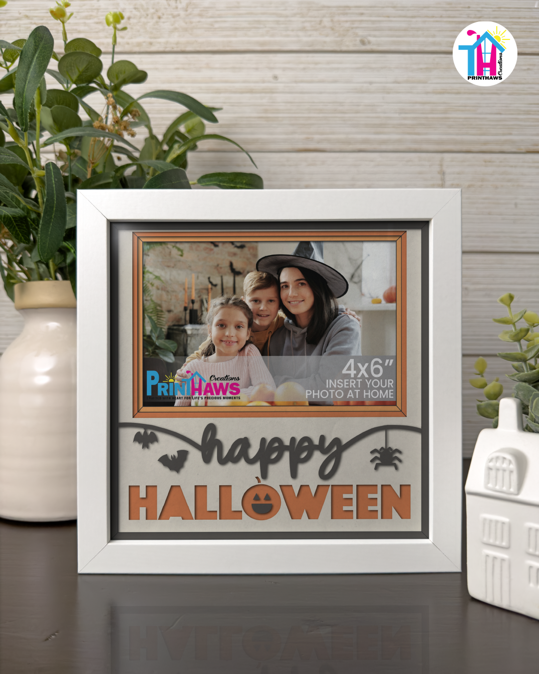 Happy Halloween - Crafted Memoirs Photo Frame By Printhaws Creations, Matte White Frame, In A Refined Range Of Colors, 8x8 Frame Holds (4R) Photo - For Holiday Celebrations