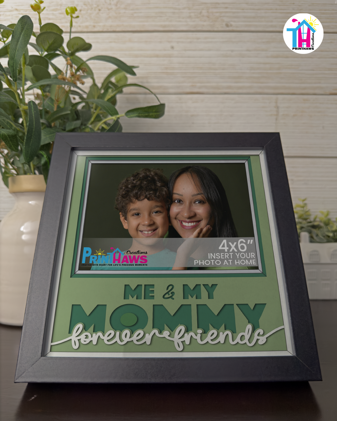 Me And Mommy Forever Friends - Crafted Memoirs Photo Frame By Printhaws Creations, Matte Black Frame, In A Refined Range Of Colors, 8x8 Frame Holds (4R) Photo - For Mom