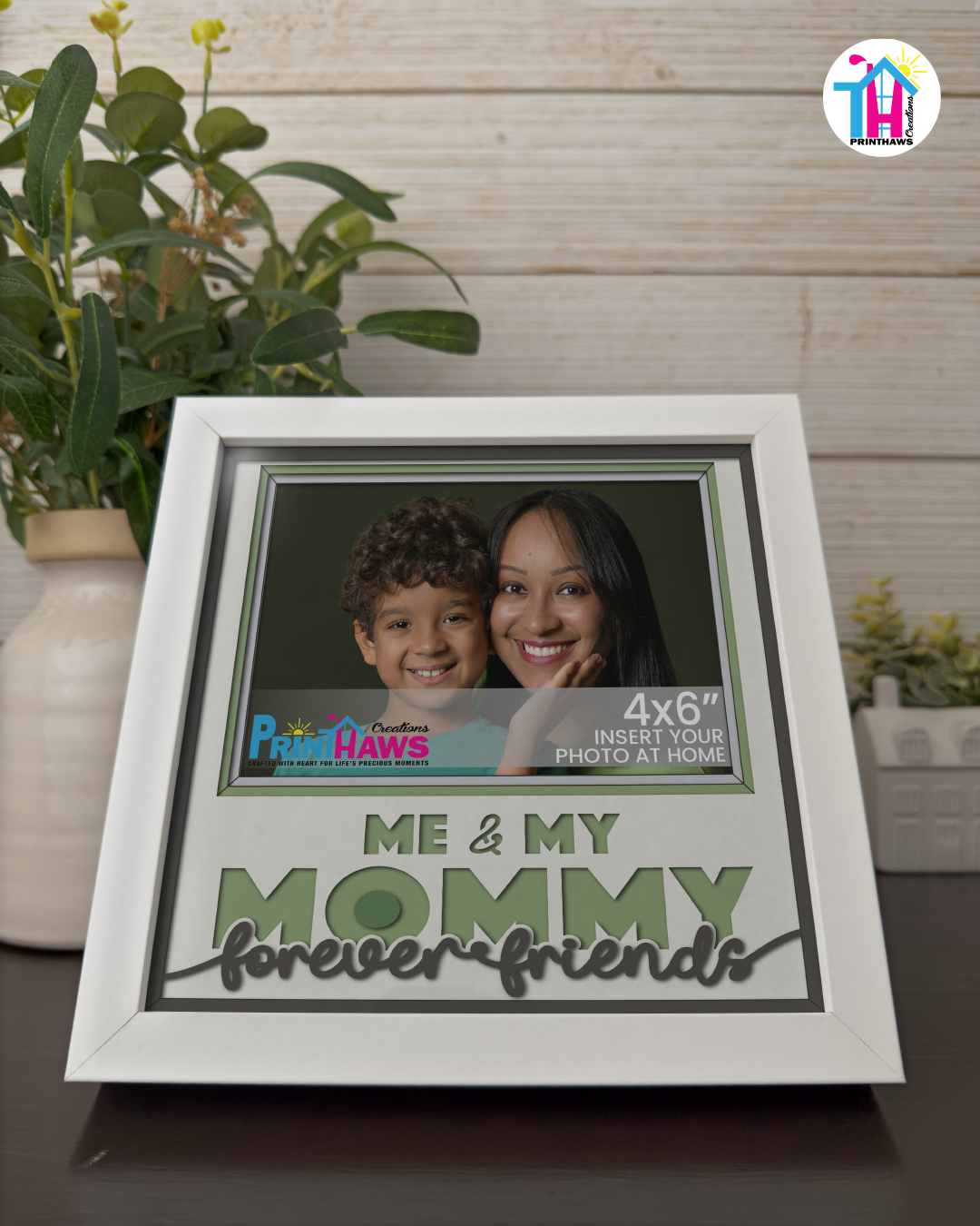 Me And Mommy Forever Friends - Crafted Memoirs Photo Frame By Printhaws Creations, Matte White Frame, In A Refined Range Of Colors, 8x8 Frame Holds (4R) Photo - For Mom