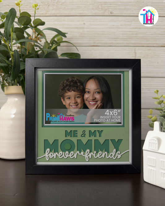 Me And Mommy Forever Friends - Crafted Memoirs Photo Frame By Printhaws Creations, Matte Black Frame, In A Refined Range Of Colors, 8x8 Frame Holds (4R) Photo - For Mom