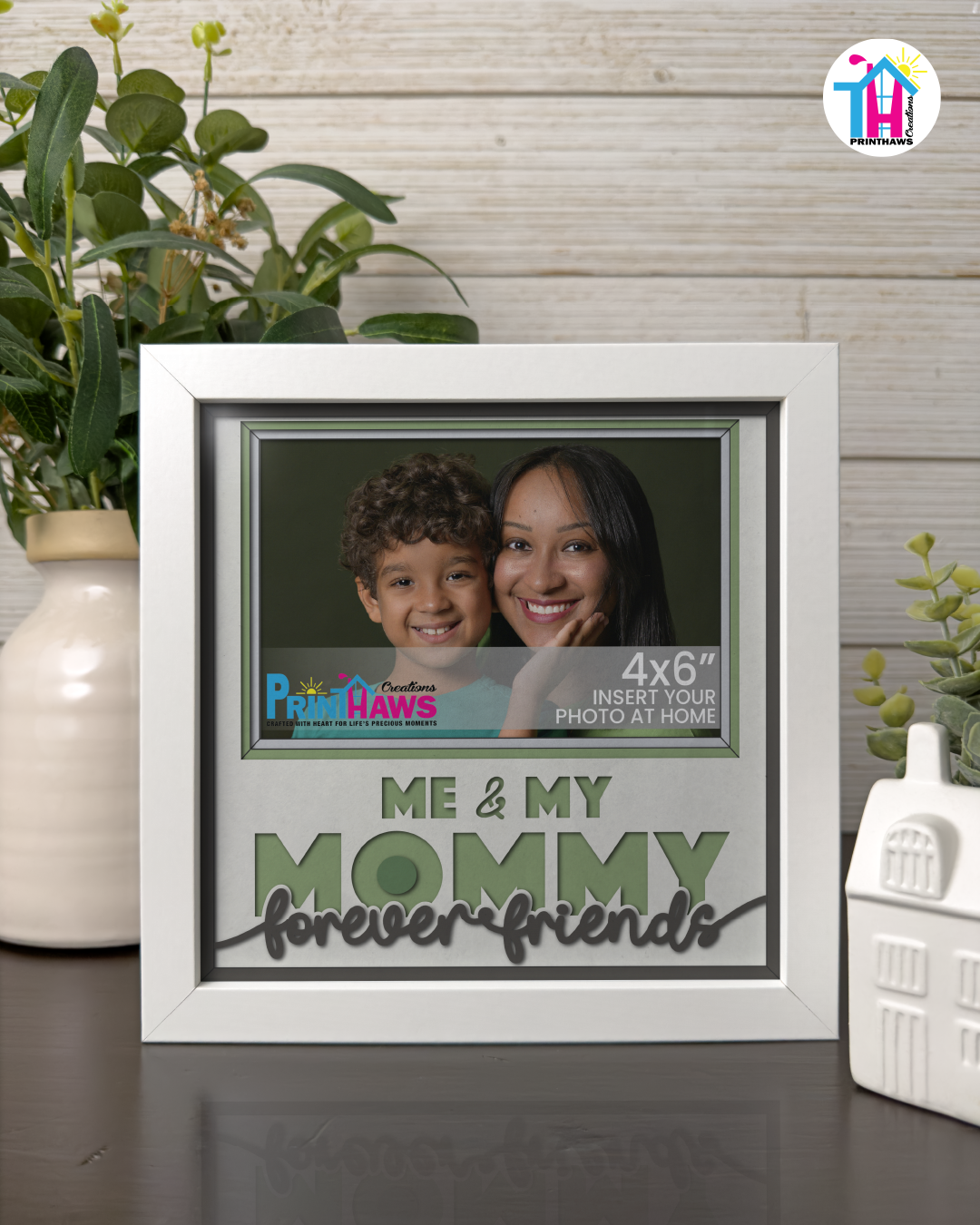 Me And Mommy Forever Friends - Crafted Memoirs Photo Frame By Printhaws Creations, Matte White Frame, In A Refined Range Of Colors, 8x8 Frame Holds (4R) Photo - For Mom