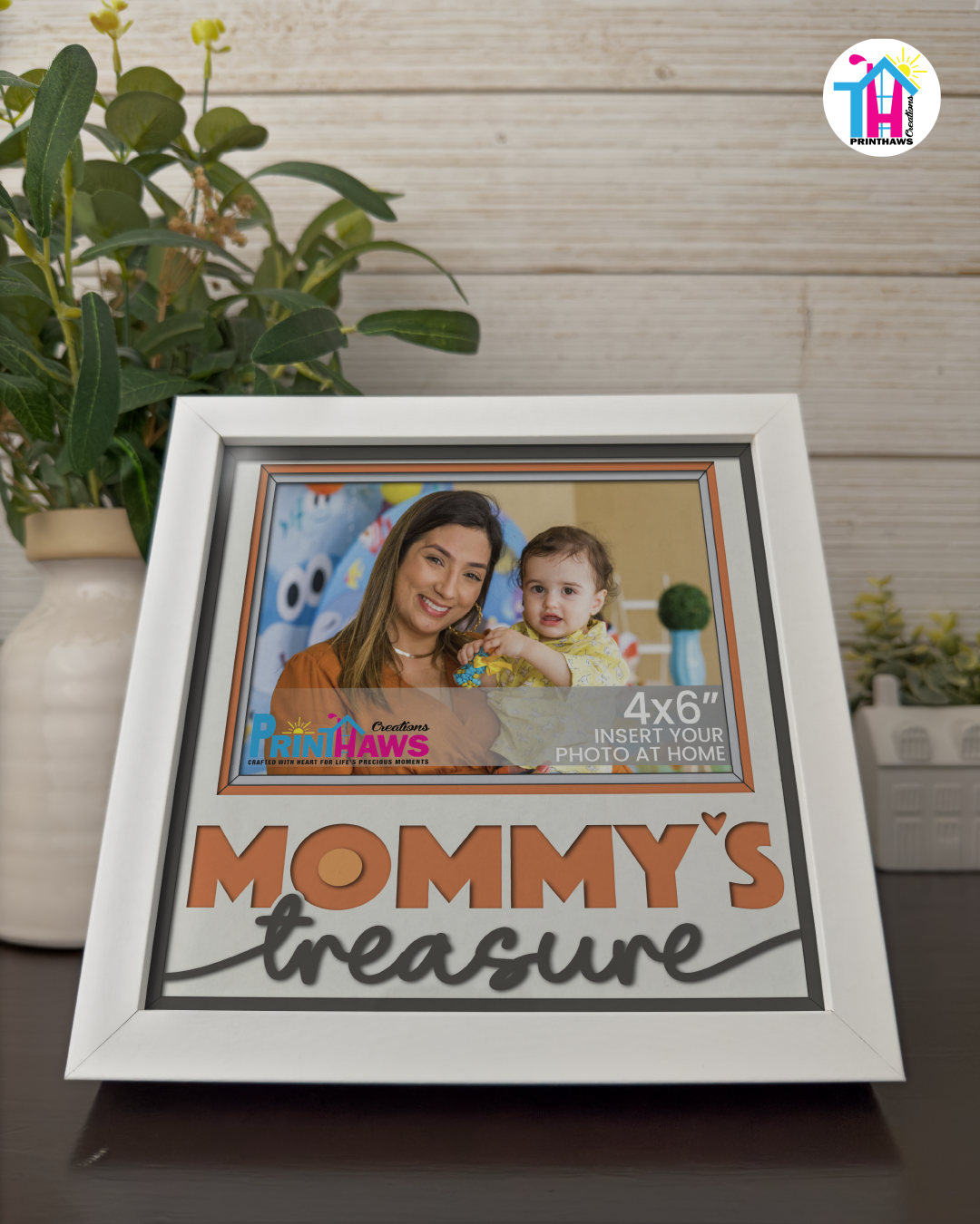 Mommy's Treasure - Crafted Memoirs Photo Frame By Printhaws Creations, Matte White Frame, In A Refined Range Of Colors, 8x8 Frame Holds (4R) Photo - For Mom