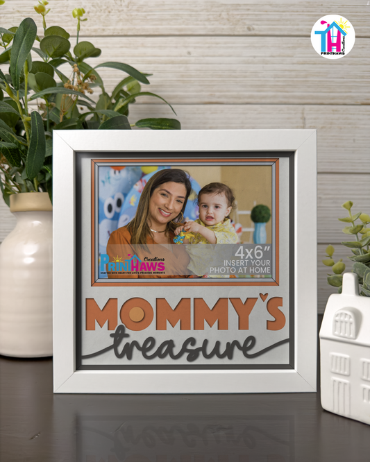 Mommy's Treasure - Crafted Memoirs Photo Frame By Printhaws Creations, Matte White Frame, In A Refined Range Of Colors, 8x8 Frame Holds (4R) Photo - For Mom
