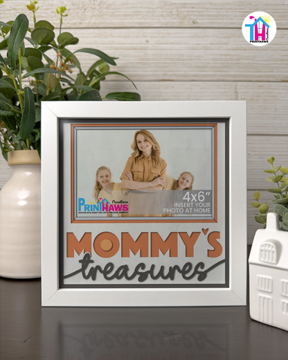 Mommy's Treasures - Crafted Memoirs Photo Frame By Printhaws Creations, Matte White Frame, In A Refined Range Of Colors, 8x8 Frame Holds (4R) Photo - For Mom