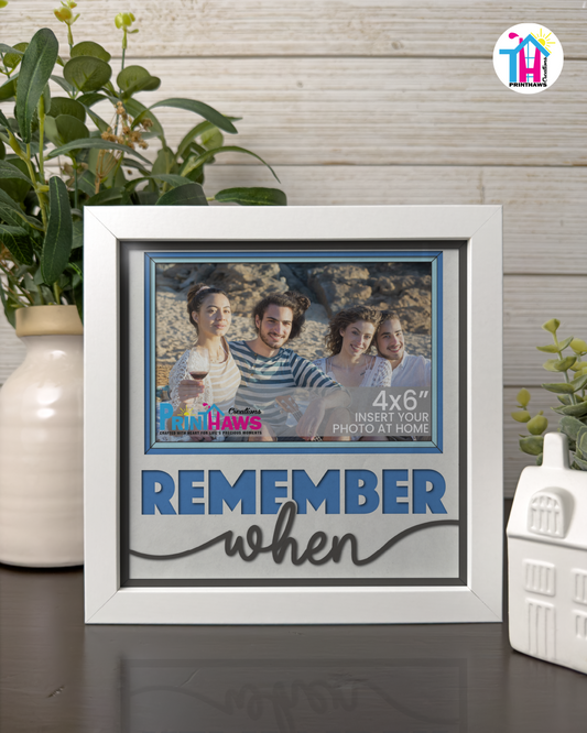 Remember When - Crafted Memoirs Photo Frame By Printhaws Creations, Matte White Frame In Sapphire Blue, Midnight Joy Theme (Dark, Radiant), 8x8 Frame Holds (4R) Photo - For Summer Days