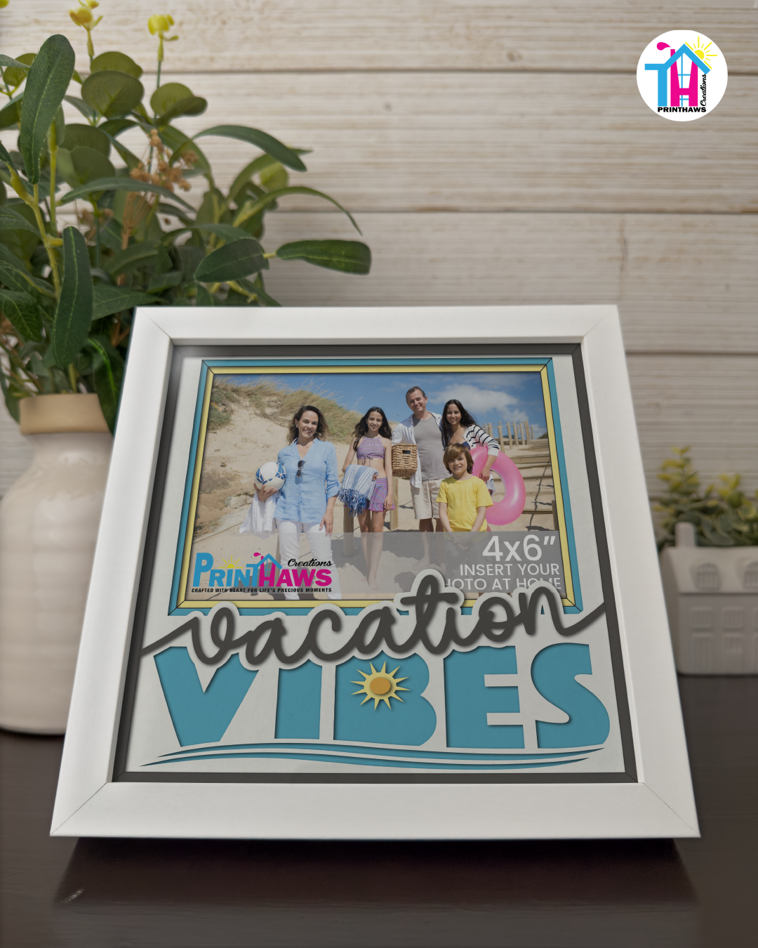 Vacation Vibes - Crafted Memoirs Photo Frame By Printhaws Creations, Matte White Frame In Sapphire Blue, Twilight Serenade Theme (Colorplay, Dynamic), 8x8 Frame Holds (4R) Photo - For Summer Days