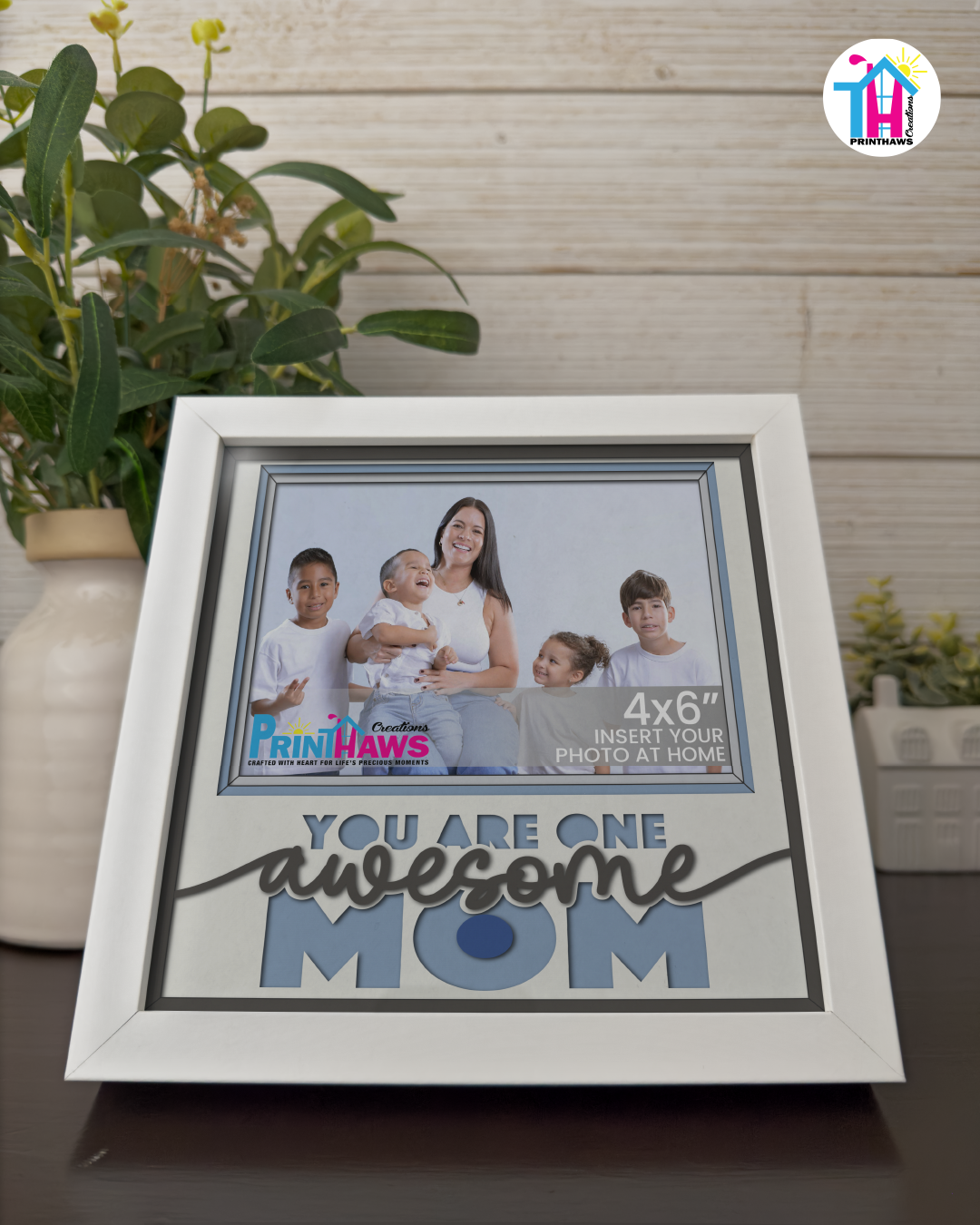 You Are One Awesome Mom - Crafted Memoirs Photo Frame By Printhaws Creations, Matte White Frame, In A Refined Range Of Colors, 8x8 Frame Holds (4R) Photo - For Mom