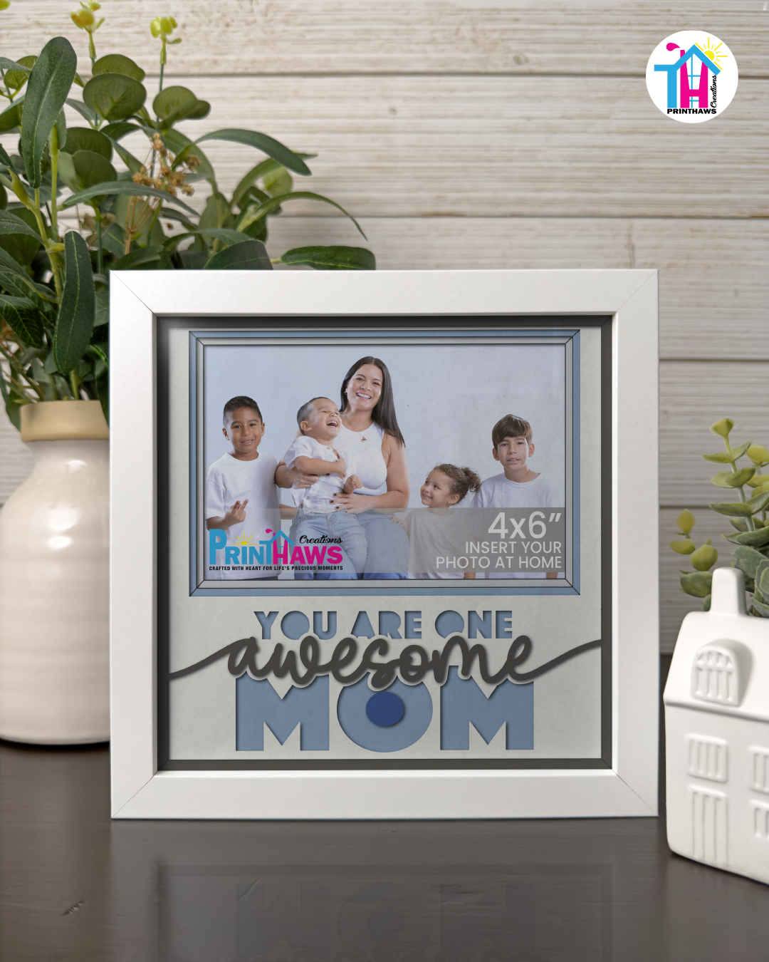 You Are One Awesome Mom - Crafted Memoirs Photo Frame By Printhaws Creations, Matte White Frame, In A Refined Range Of Colors, 8x8 Frame Holds (4R) Photo - For Mom