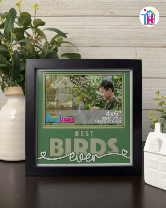 Best Birds Ever - Crafted Memoirs Photo Frame By Printhaws Creations, Matte Black Frame, In A Refined Range Of Colors, 8x8 Frame Holds (4R) Photo - For Your Pets