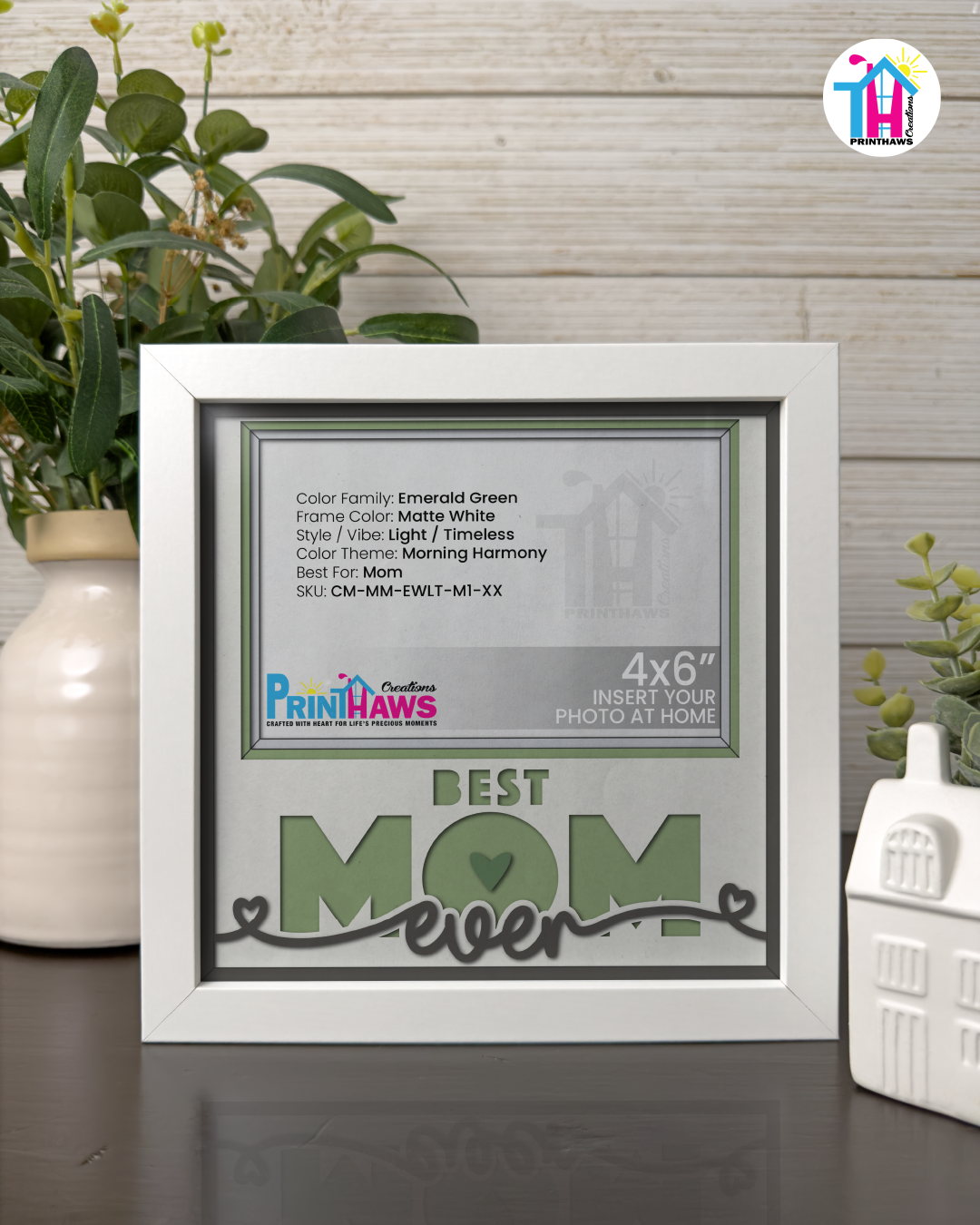 Best Mom Ever - Crafted Memoirs Photo Frame By Printhaws Creations, Matte White Frame, In A Refined Range Of Colors, 8x8 Frame Holds (4R) Photo - For Mom