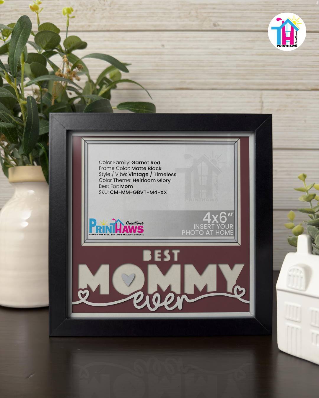 Best Mommy Ever - Crafted Memoirs Photo Frame By Printhaws Creations, Matte Black Frame, In A Refined Range Of Colors, 8x8 Frame Holds (4R) Photo - For Mom