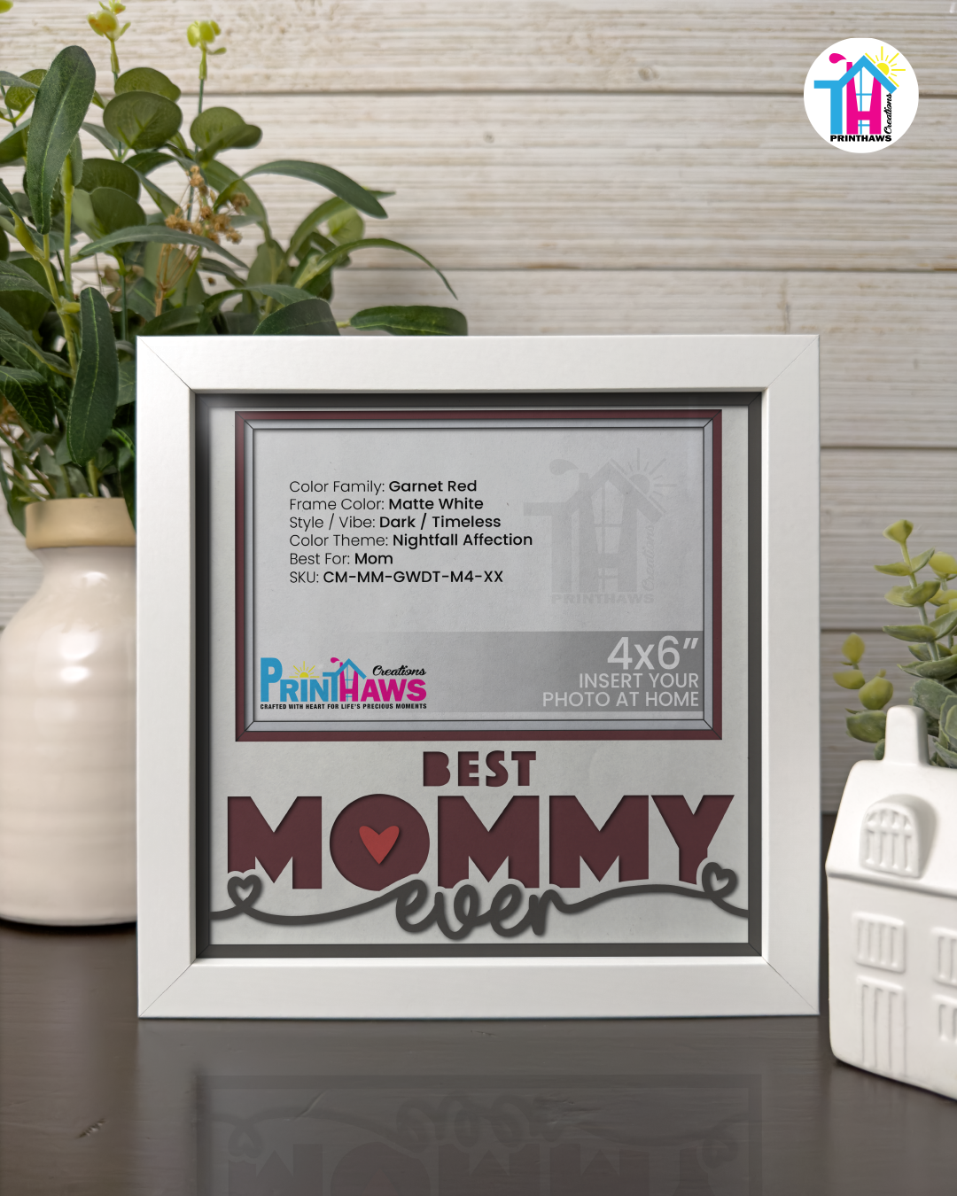 Best Mommy Ever - Crafted Memoirs Photo Frame By Printhaws Creations, Matte White Frame, In A Refined Range Of Colors, 8x8 Frame Holds (4R) Photo - For Mom