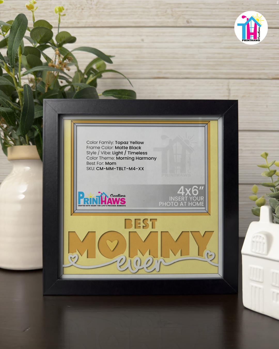 Best Mommy Ever - Crafted Memoirs Photo Frame By Printhaws Creations, Matte Black Frame, In A Refined Range Of Colors, 8x8 Frame Holds (4R) Photo - For Mom