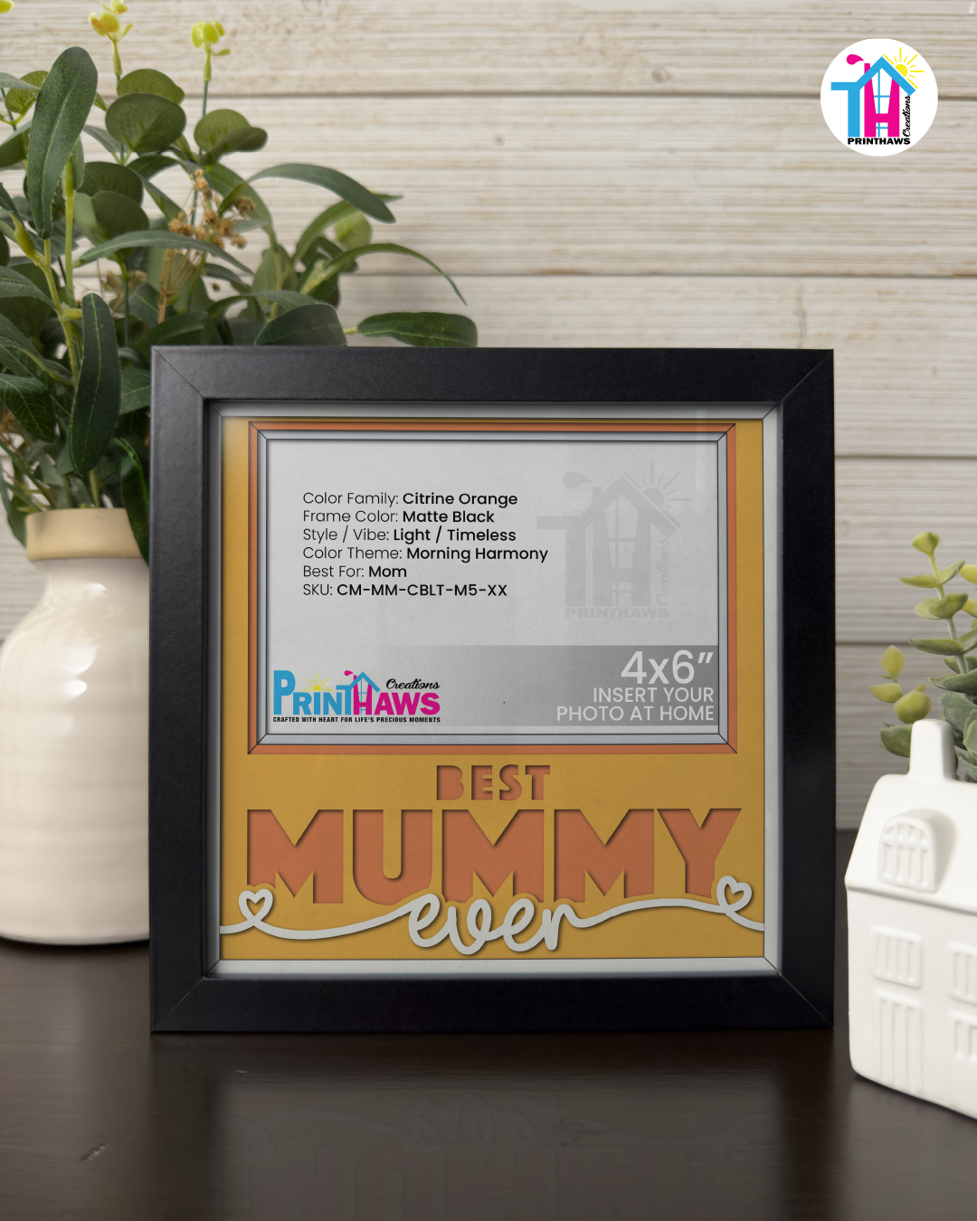 Best Mummy Ever - Crafted Memoirs Photo Frame By Printhaws Creations, Matte Black Frame, In A Refined Range Of Colors, 8x8 Frame Holds (4R) Photo - For Mom