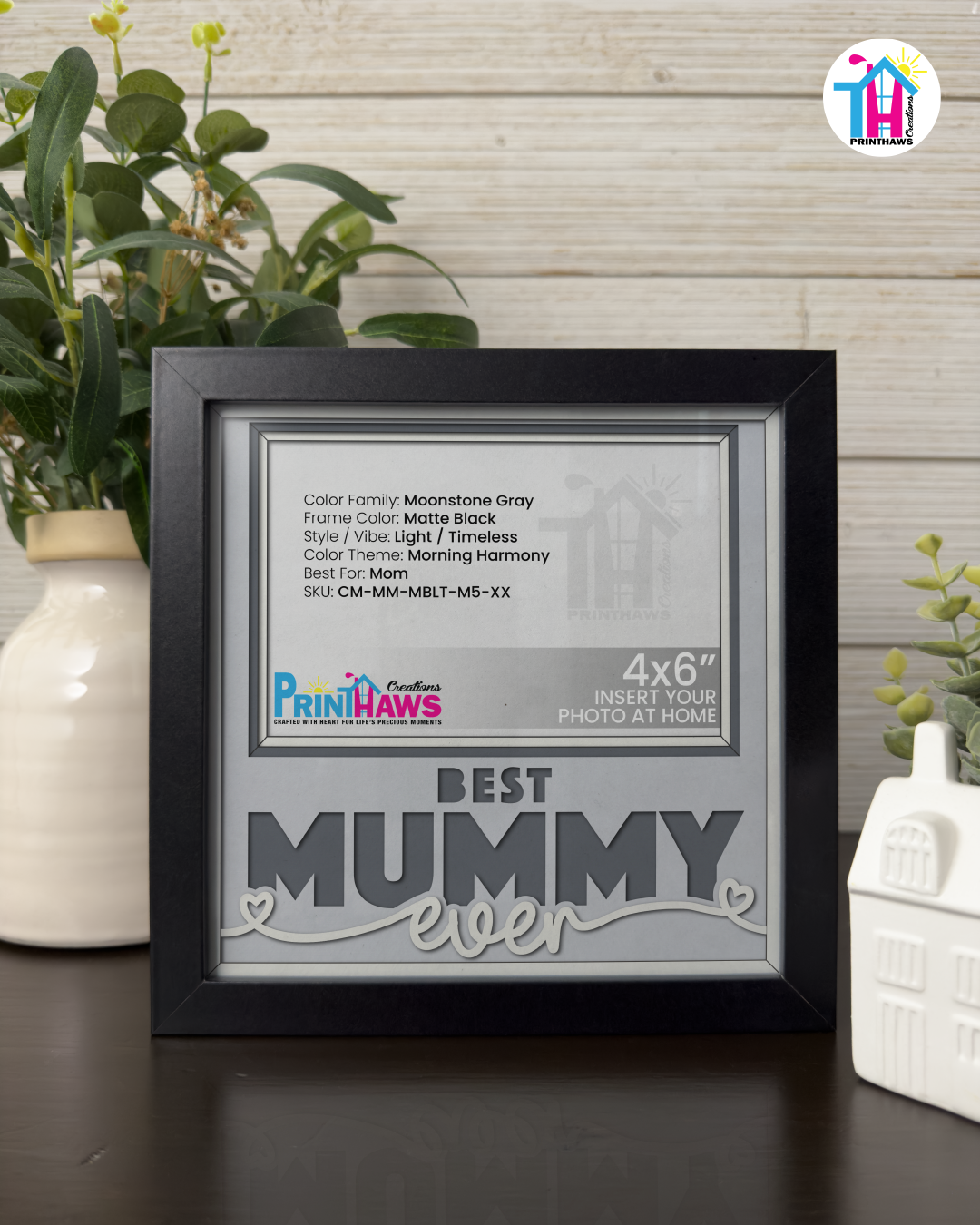 Best Mummy Ever - Crafted Memoirs Photo Frame By Printhaws Creations, Matte Black Frame, In A Refined Range Of Colors, 8x8 Frame Holds (4R) Photo - For Mom