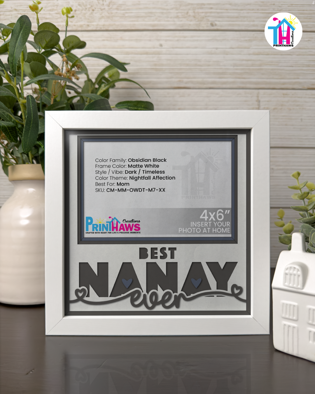 Best Nanay Ever - Crafted Memoirs Photo Frame By Printhaws Creations, Matte White Frame, In A Refined Range Of Colors, 8x8 Frame Holds (4R) Photo - For Mom