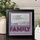 Family Is Everything - Crafted Memoirs Photo Frame By Printhaws Creations, Matte Black Frame In Amethyst Purple, Morning Harmony Theme (Light, Timeless), 8x8 Frame Holds (4R) Photo -  For Family Moments Together