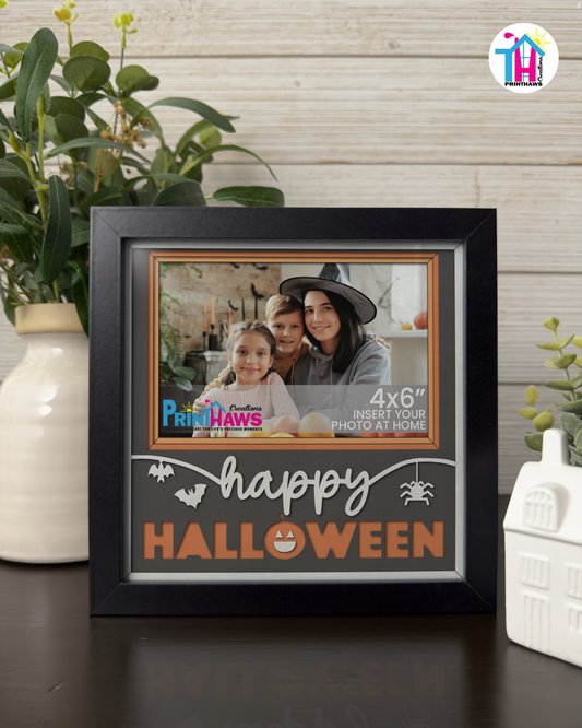 Happy Halloween - Crafted Memoirs Photo Frame By Printhaws Creations, Matte Black Frame, In A Refined Range Of Colors, 8x8 Frame Holds (4R) Photo - For Holiday Celebrations