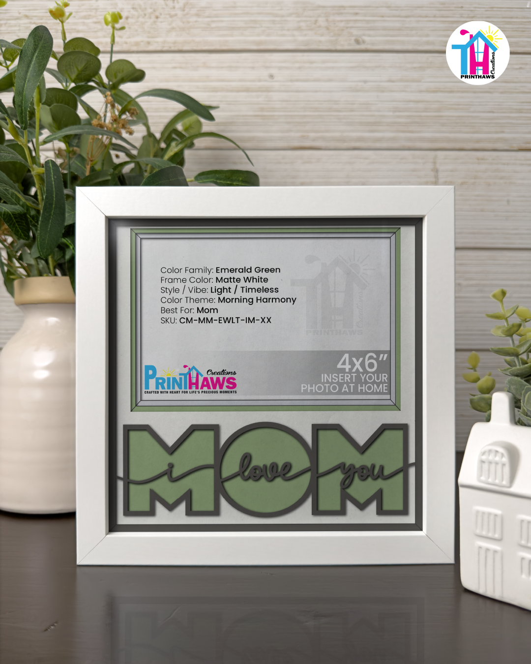 I Love You Mom - Crafted Memoirs Photo Frame By Printhaws Creations, Matte White Frame, In A Refined Range Of Colors, 8x8 Frame Holds (4R) Photo - For Mom