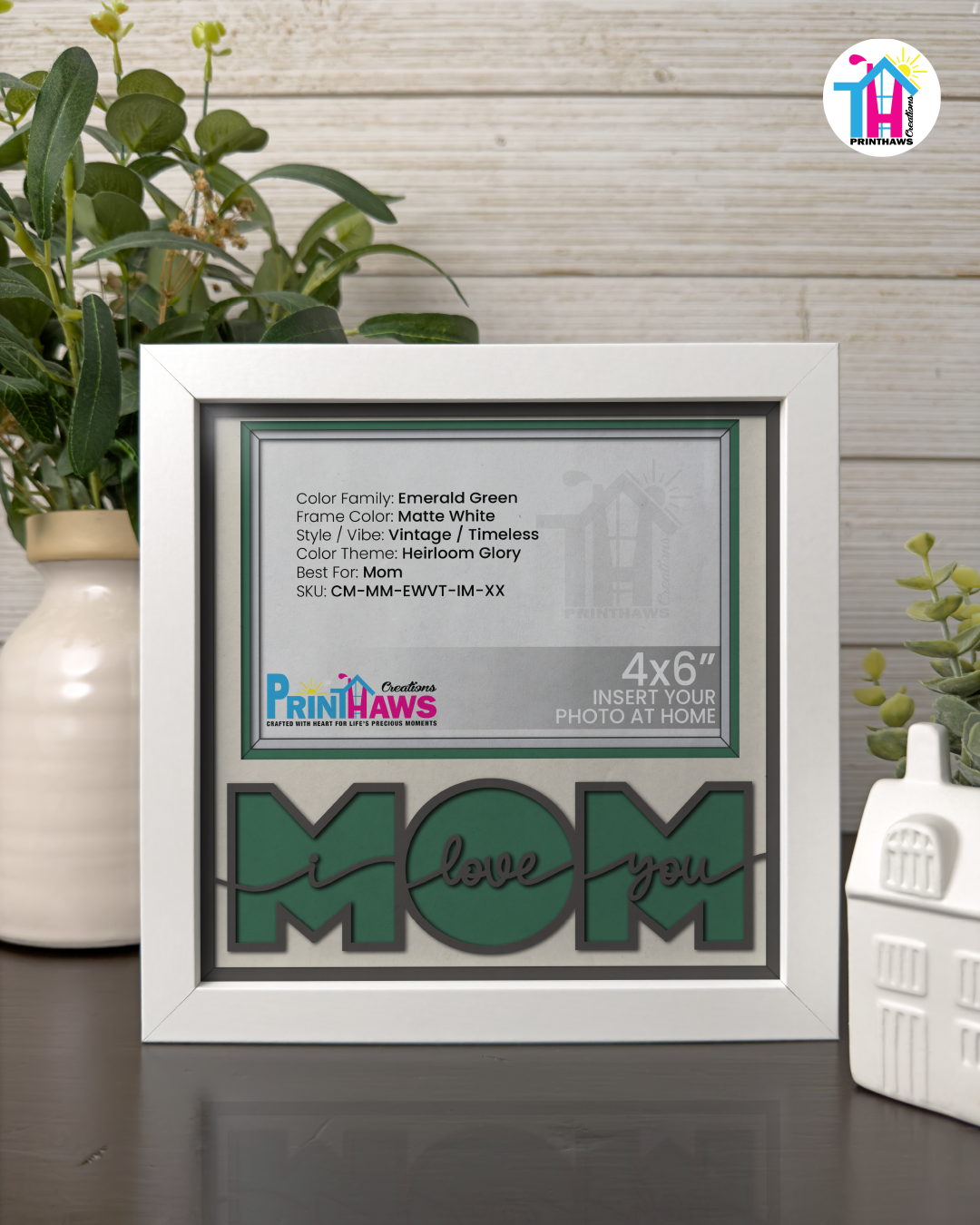 I Love You Mom - Crafted Memoirs Photo Frame By Printhaws Creations, Matte White Frame, In A Refined Range Of Colors, 8x8 Frame Holds (4R) Photo - For Mom