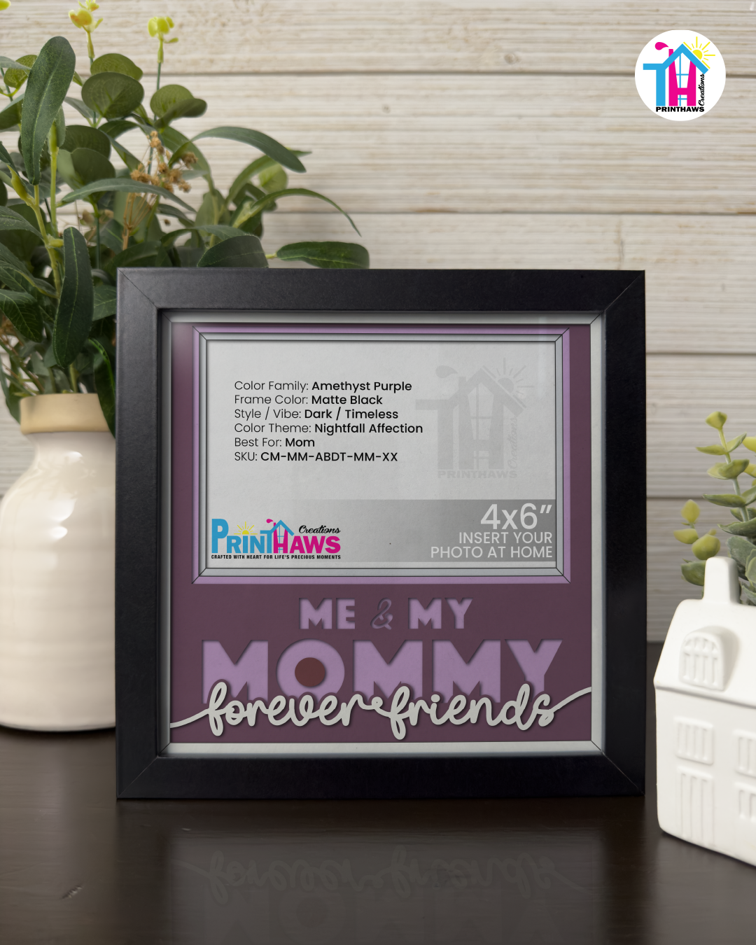 Me And Mommy Forever Friends - Crafted Memoirs Photo Frame By Printhaws Creations, Matte Black Frame, In A Refined Range Of Colors, 8x8 Frame Holds (4R) Photo - For Mom