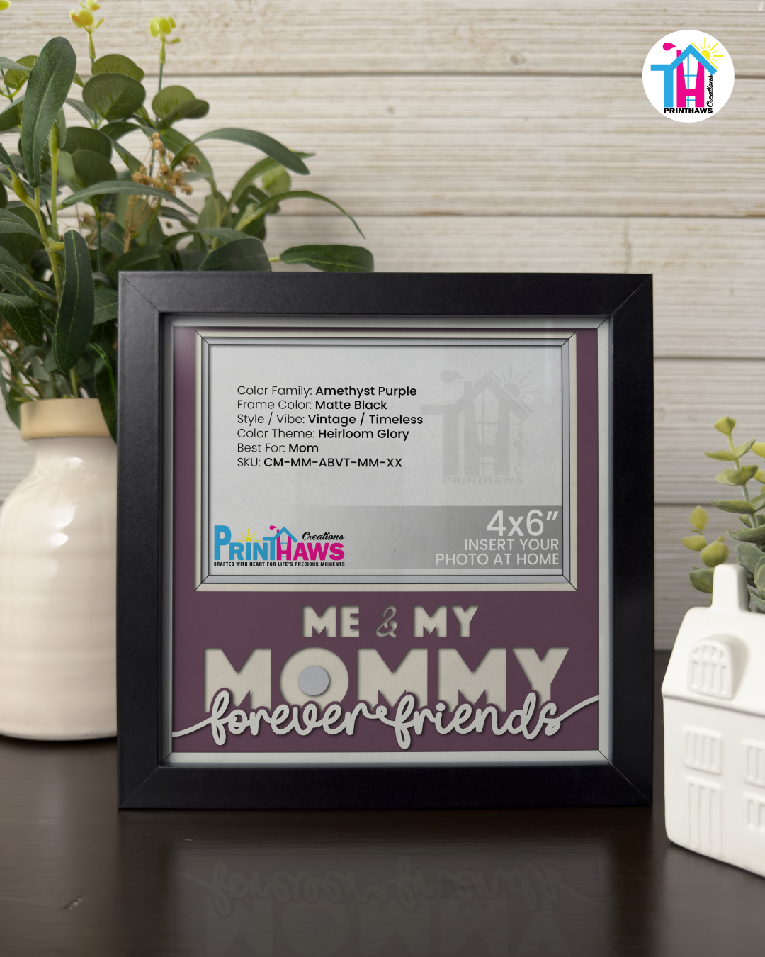 Me And Mommy Forever Friends - Crafted Memoirs Photo Frame By Printhaws Creations, Matte Black Frame, In A Refined Range Of Colors, 8x8 Frame Holds (4R) Photo - For Mom