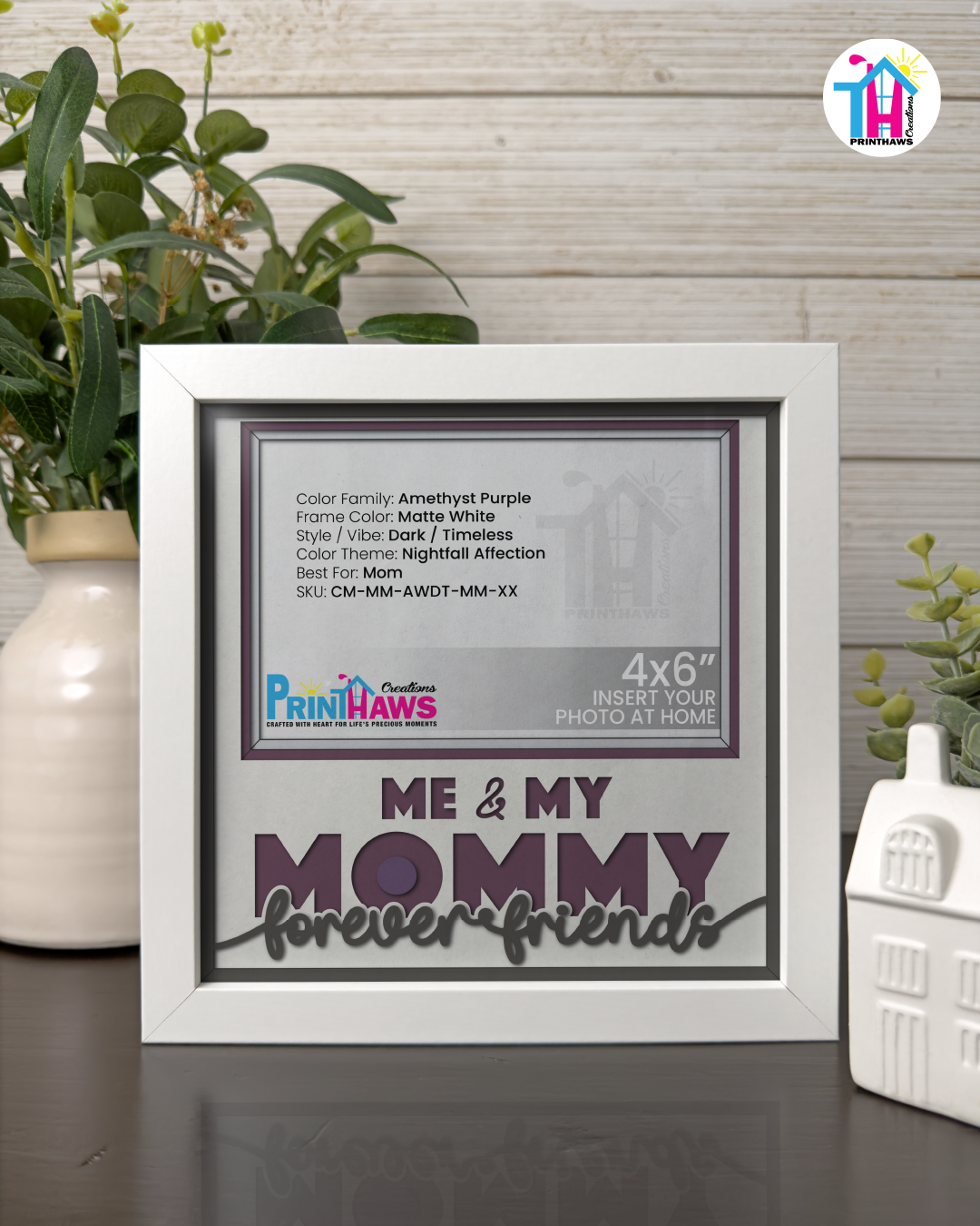 Me And Mommy Forever Friends - Crafted Memoirs Photo Frame By Printhaws Creations, Matte White Frame, In A Refined Range Of Colors, 8x8 Frame Holds (4R) Photo - For Mom