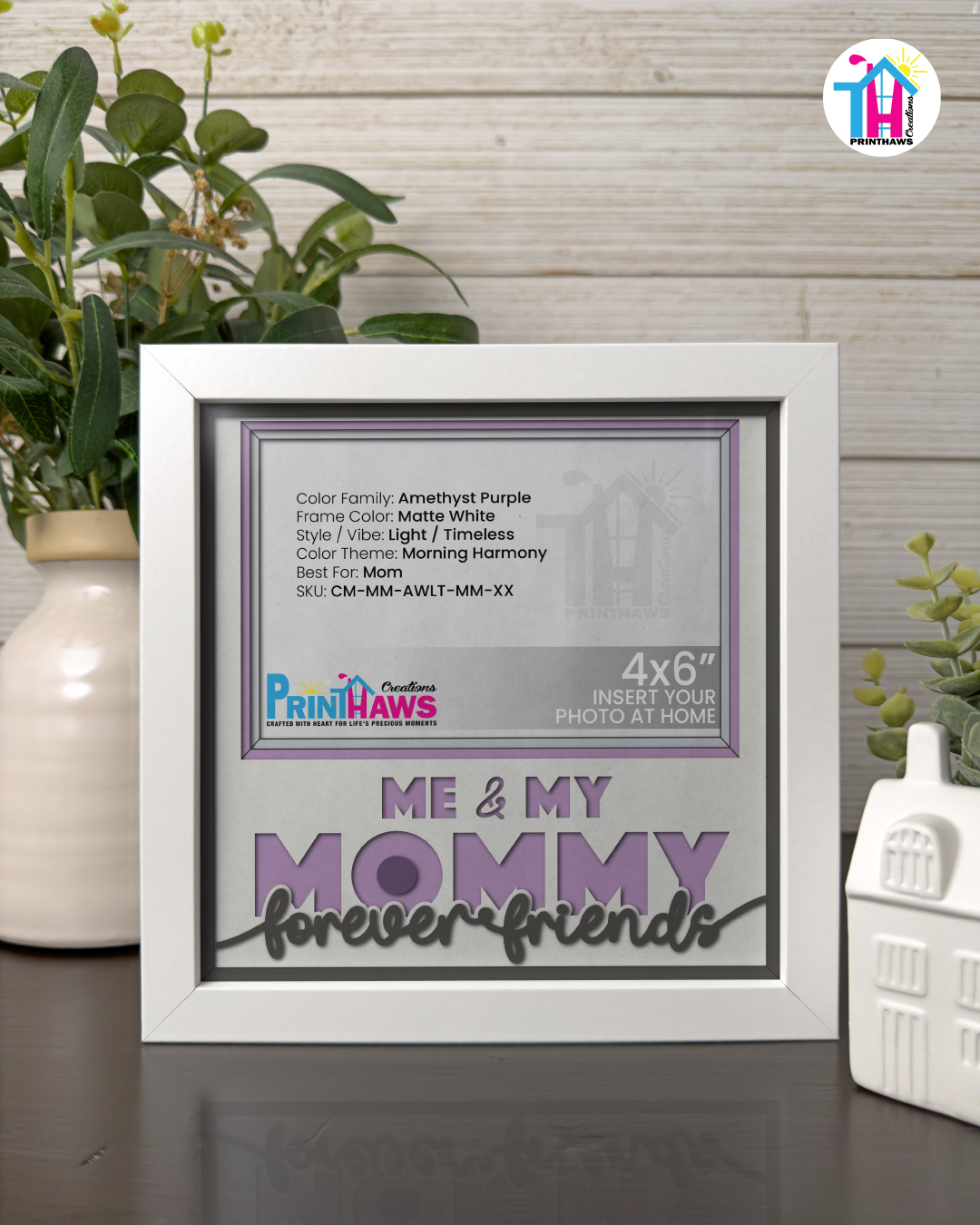 Me And Mommy Forever Friends - Crafted Memoirs Photo Frame By Printhaws Creations, Matte White Frame, In A Refined Range Of Colors, 8x8 Frame Holds (4R) Photo - For Mom