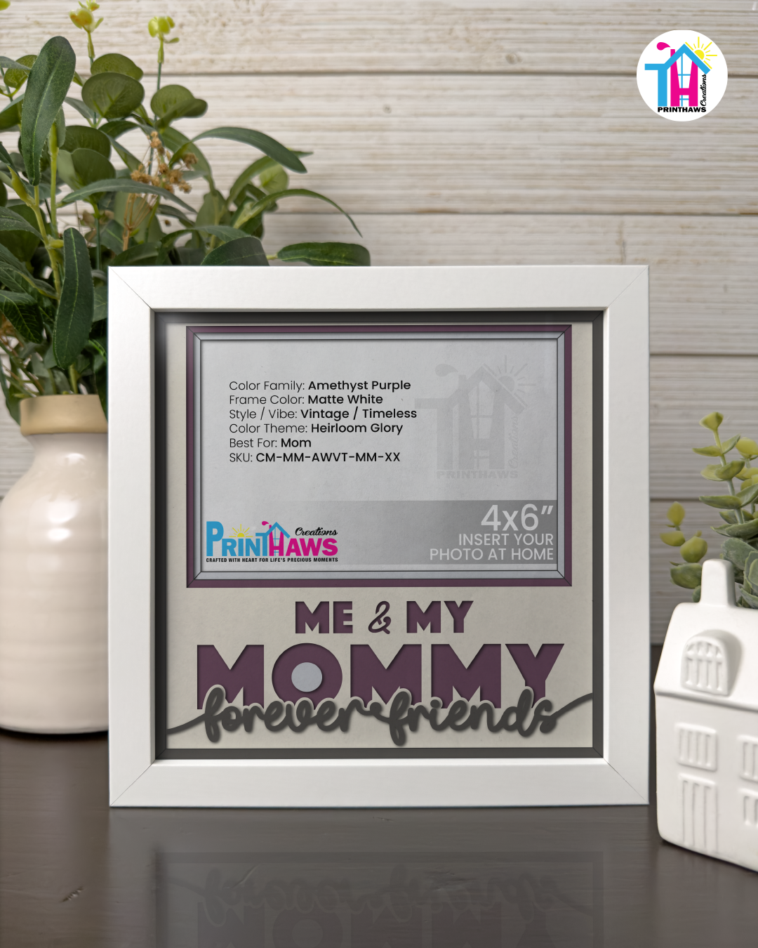 Me And Mommy Forever Friends - Crafted Memoirs Photo Frame By Printhaws Creations, Matte White Frame, In A Refined Range Of Colors, 8x8 Frame Holds (4R) Photo - For Mom