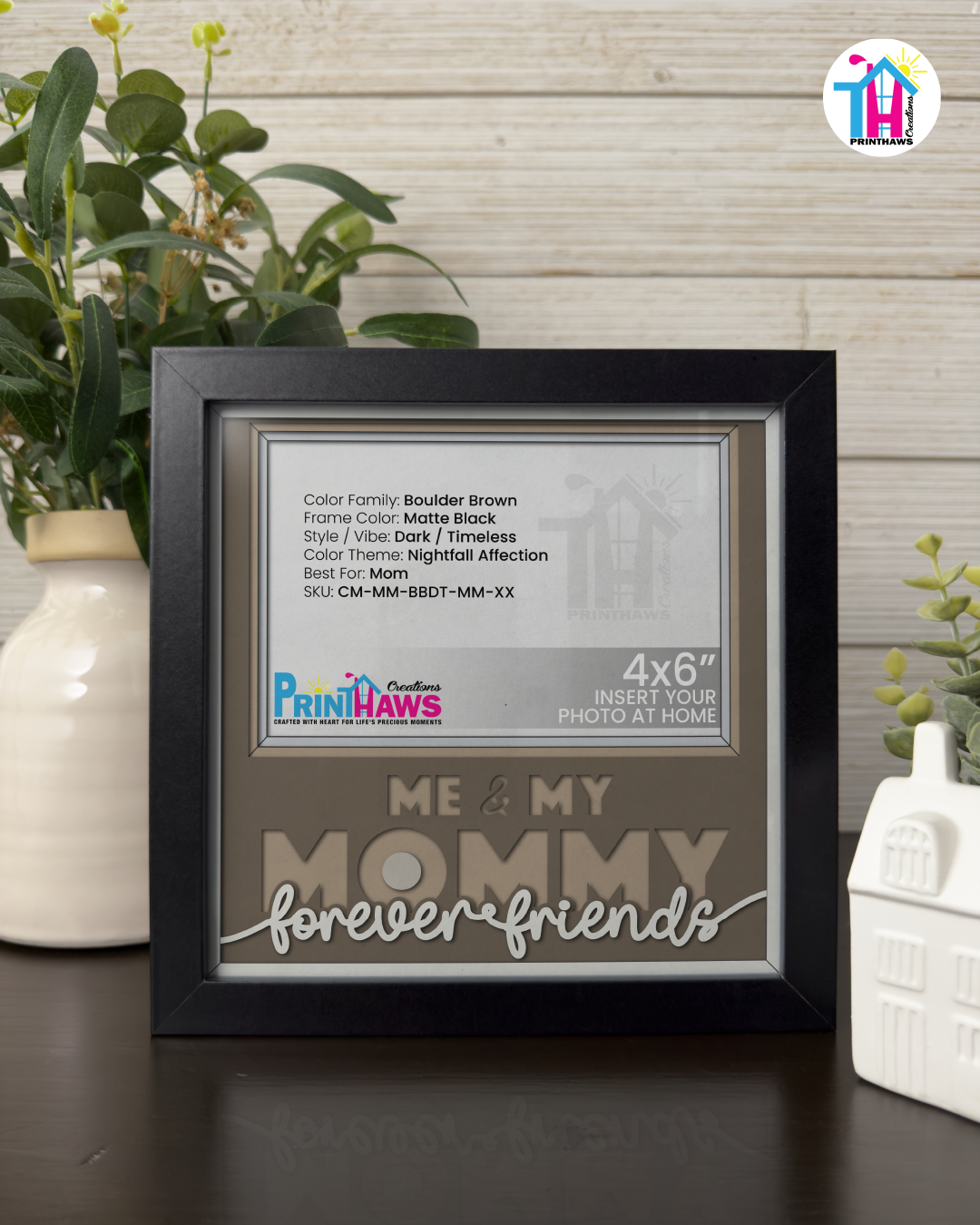 Me And Mommy Forever Friends - Crafted Memoirs Photo Frame By Printhaws Creations, Matte Black Frame, In A Refined Range Of Colors, 8x8 Frame Holds (4R) Photo - For Mom