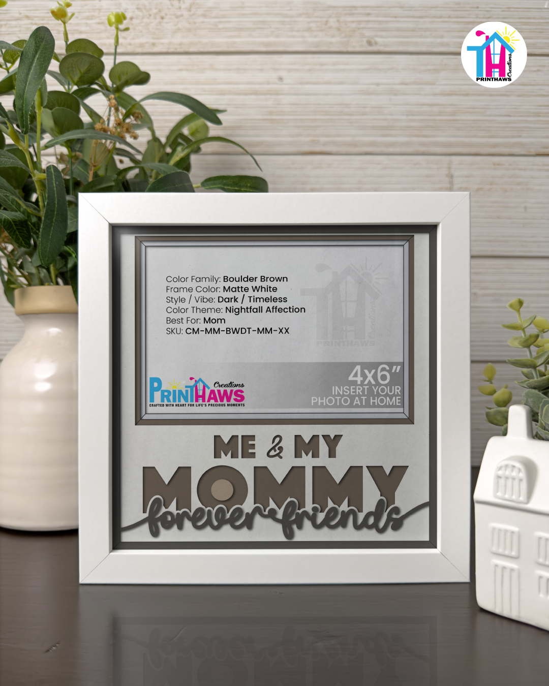 Me And Mommy Forever Friends - Crafted Memoirs Photo Frame By Printhaws Creations, Matte White Frame, In A Refined Range Of Colors, 8x8 Frame Holds (4R) Photo - For Mom