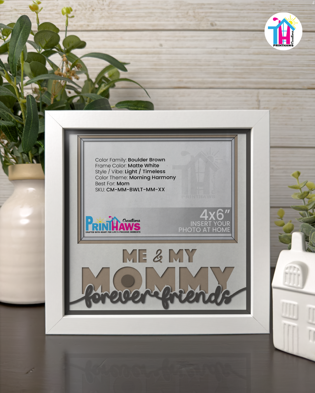 Me And Mommy Forever Friends - Crafted Memoirs Photo Frame By Printhaws Creations, Matte White Frame, In A Refined Range Of Colors, 8x8 Frame Holds (4R) Photo - For Mom