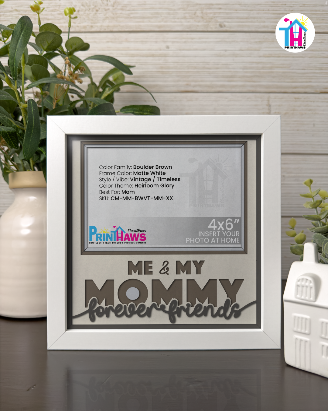 Me And Mommy Forever Friends - Crafted Memoirs Photo Frame By Printhaws Creations, Matte White Frame, In A Refined Range Of Colors, 8x8 Frame Holds (4R) Photo - For Mom