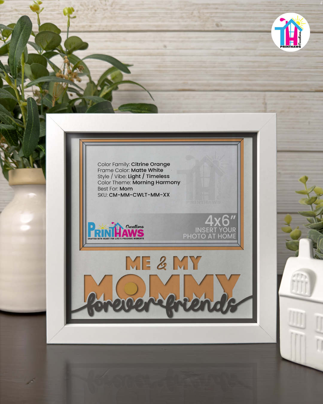 Me And Mommy Forever Friends - Crafted Memoirs Photo Frame By Printhaws Creations, Matte White Frame, In A Refined Range Of Colors, 8x8 Frame Holds (4R) Photo - For Mom