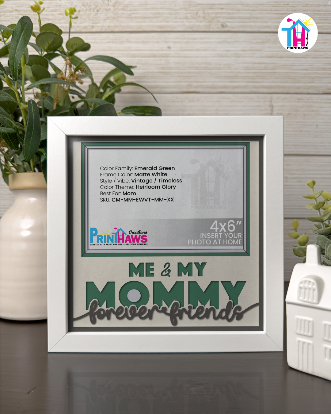 Me And Mommy Forever Friends - Crafted Memoirs Photo Frame By Printhaws Creations, Matte White Frame, In A Refined Range Of Colors, 8x8 Frame Holds (4R) Photo - For Mom