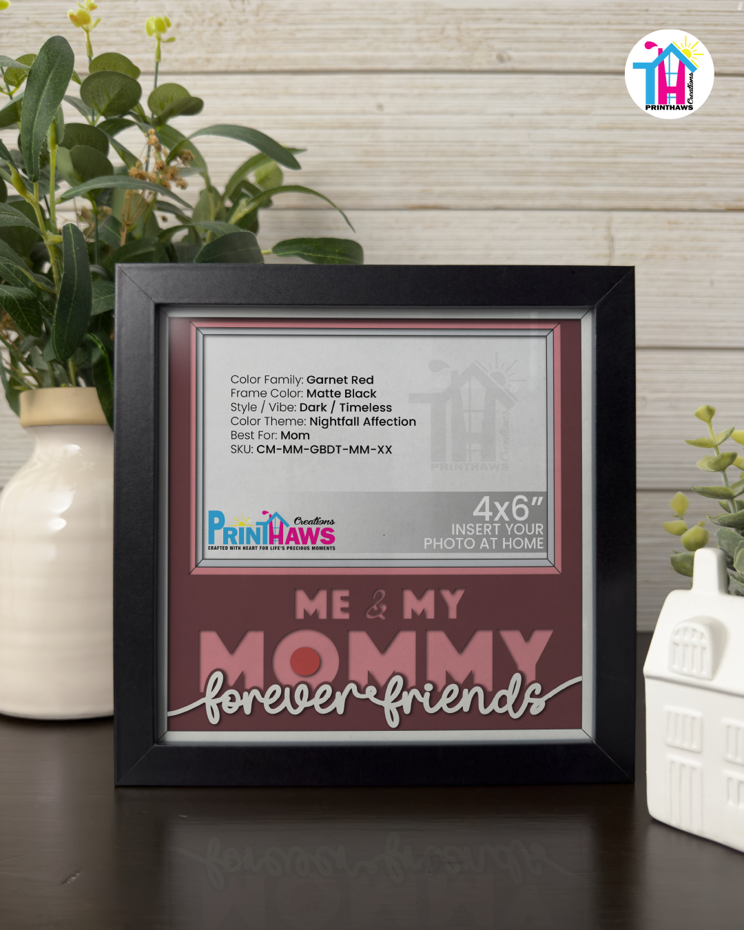 Me And Mommy Forever Friends - Crafted Memoirs Photo Frame By Printhaws Creations, Matte Black Frame, In A Refined Range Of Colors, 8x8 Frame Holds (4R) Photo - For Mom