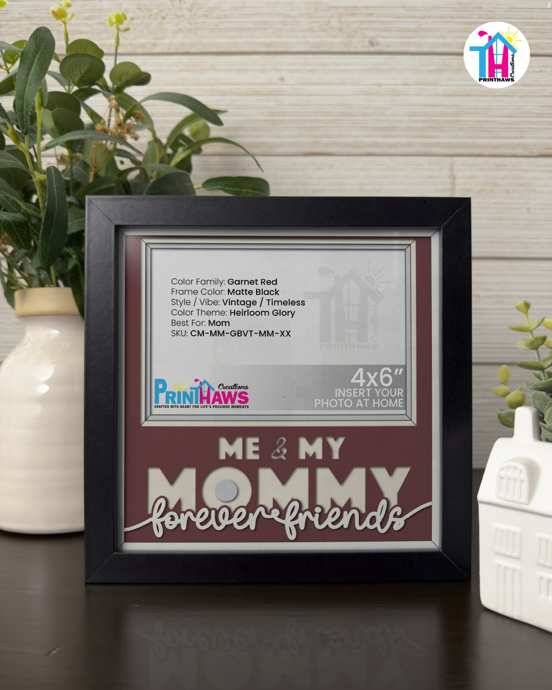 Me And Mommy Forever Friends - Crafted Memoirs Photo Frame By Printhaws Creations, Matte Black Frame, In A Refined Range Of Colors, 8x8 Frame Holds (4R) Photo - For Mom