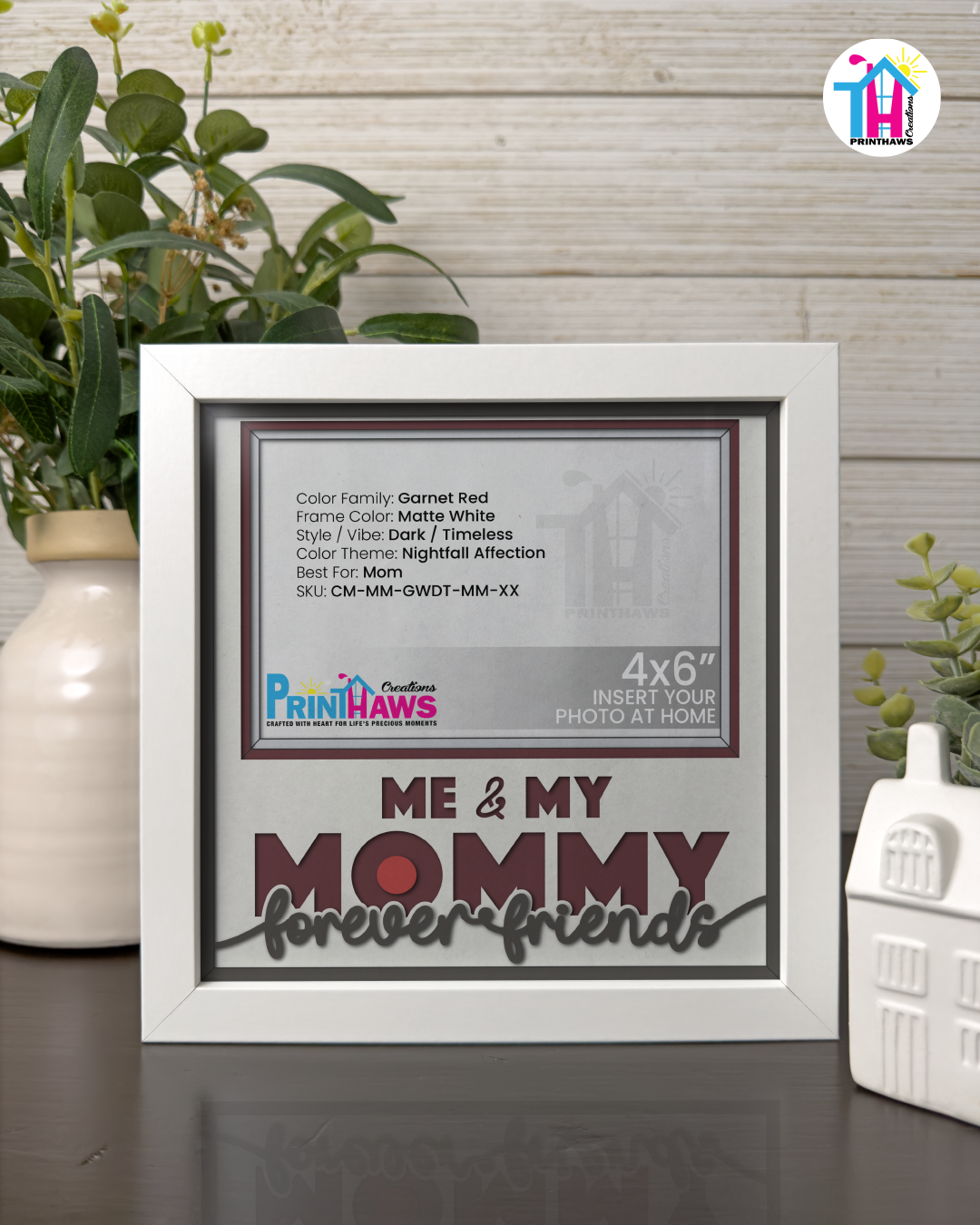 Me And Mommy Forever Friends - Crafted Memoirs Photo Frame By Printhaws Creations, Matte White Frame, In A Refined Range Of Colors, 8x8 Frame Holds (4R) Photo - For Mom