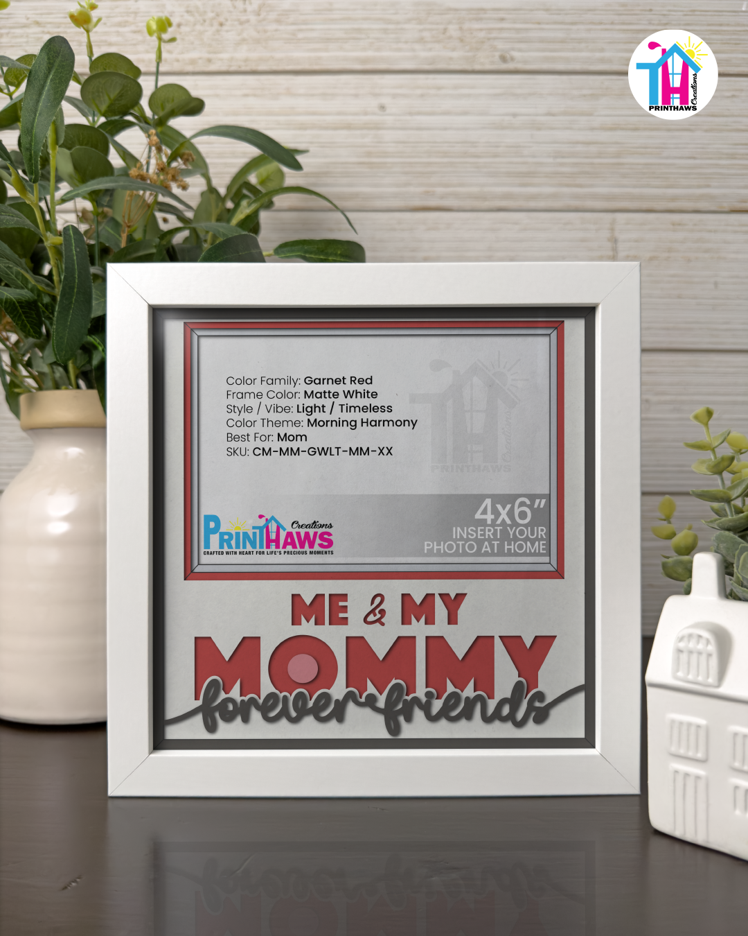 Me And Mommy Forever Friends - Crafted Memoirs Photo Frame By Printhaws Creations, Matte White Frame, In A Refined Range Of Colors, 8x8 Frame Holds (4R) Photo - For Mom