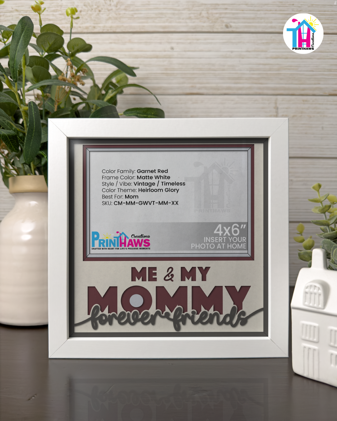 Me And Mommy Forever Friends - Crafted Memoirs Photo Frame By Printhaws Creations, Matte White Frame, In A Refined Range Of Colors, 8x8 Frame Holds (4R) Photo - For Mom