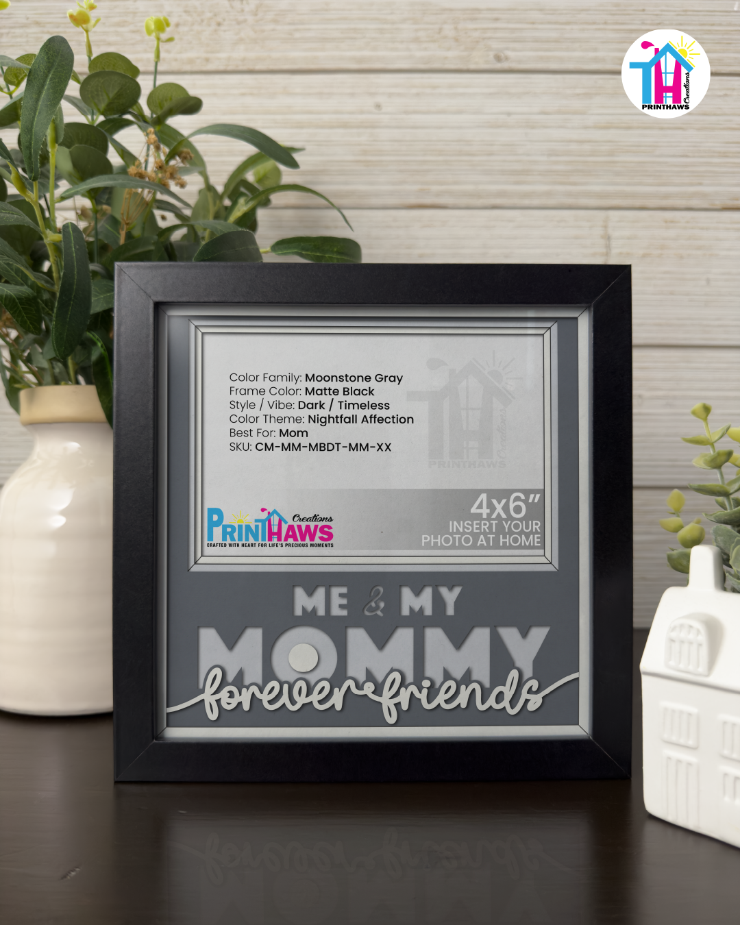 Me And Mommy Forever Friends - Crafted Memoirs Photo Frame By Printhaws Creations, Matte Black Frame, In A Refined Range Of Colors, 8x8 Frame Holds (4R) Photo - For Mom